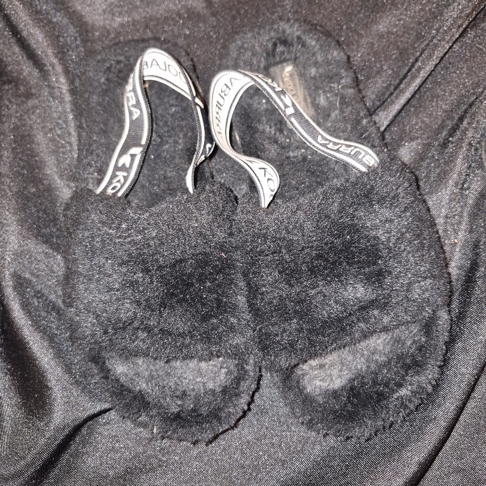 Black Fuzzy Slippers